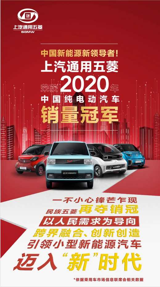 17.4万辆 五菱摘得2020中国纯电动汽车销量冠军