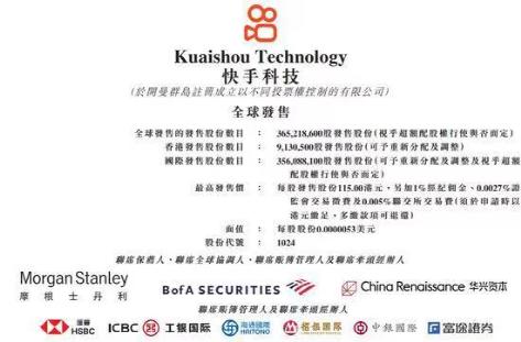 快手科技香港IPO面向散户部分迄今已获得287倍超额认购