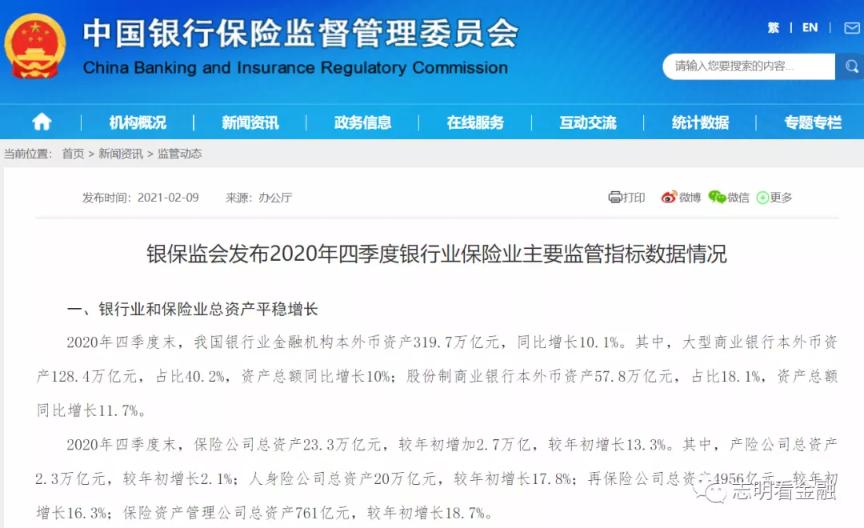 20年银行业监管数据点评:盈利增速明显上升 资产质量改善