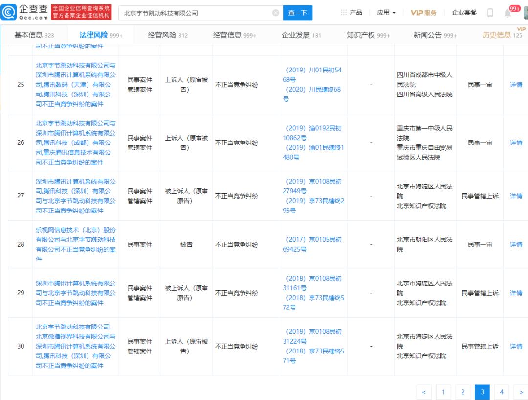 “抖腾大战”又有新瓜!深圳法院审理案件?抖音不服已上诉