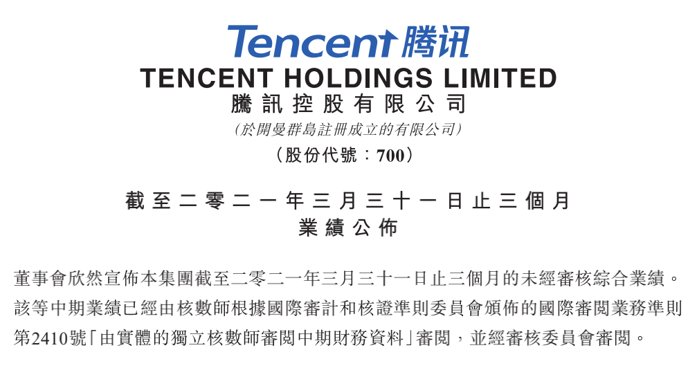 人均月薪7.6万!腾讯一季度大赚478亿 暴增65%!游戏收入436亿