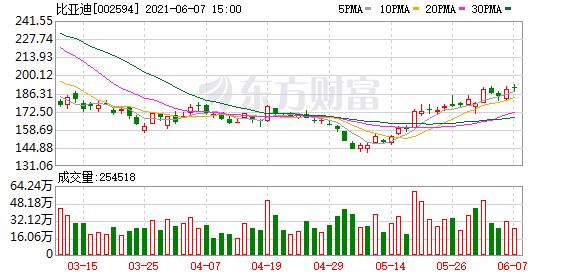 比亚迪:前5月新能源汽车销量同比增长143.41%